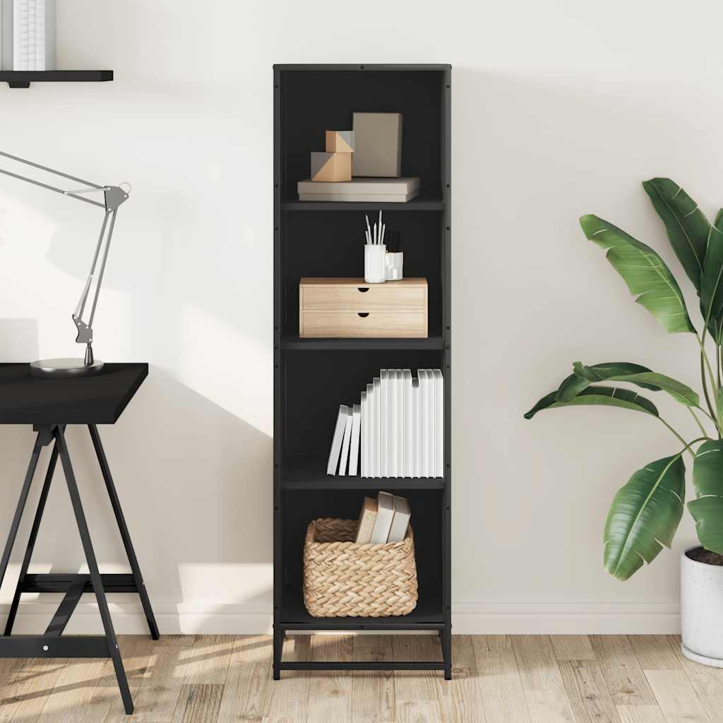 Book Cabinet Black 40x35x139 cm Engineered Wood