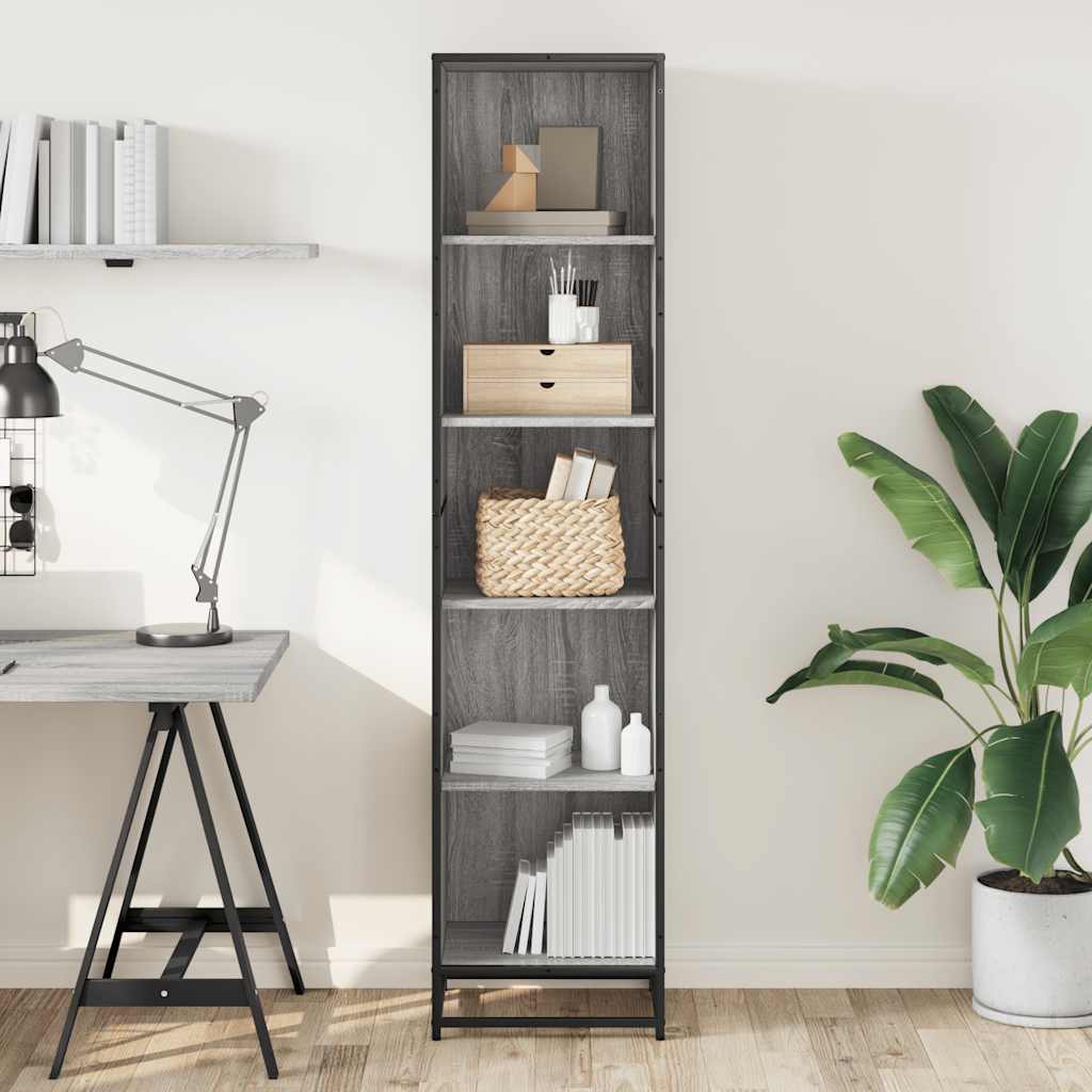 Book Cabinet Grey Sonoma 40x35x170.5 cm Engineered Wood
