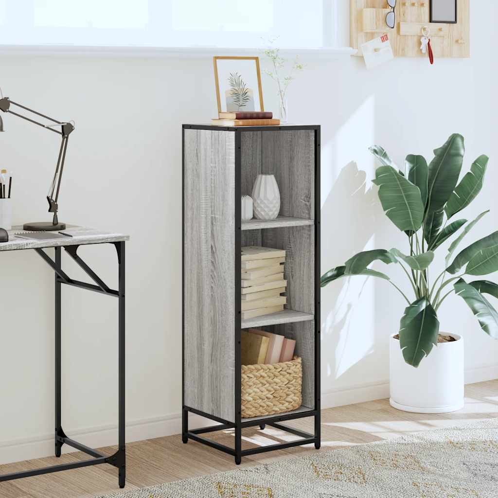 Book Cabinet Grey Sonoma 33.5x33x107.5 cm Engineered Wood