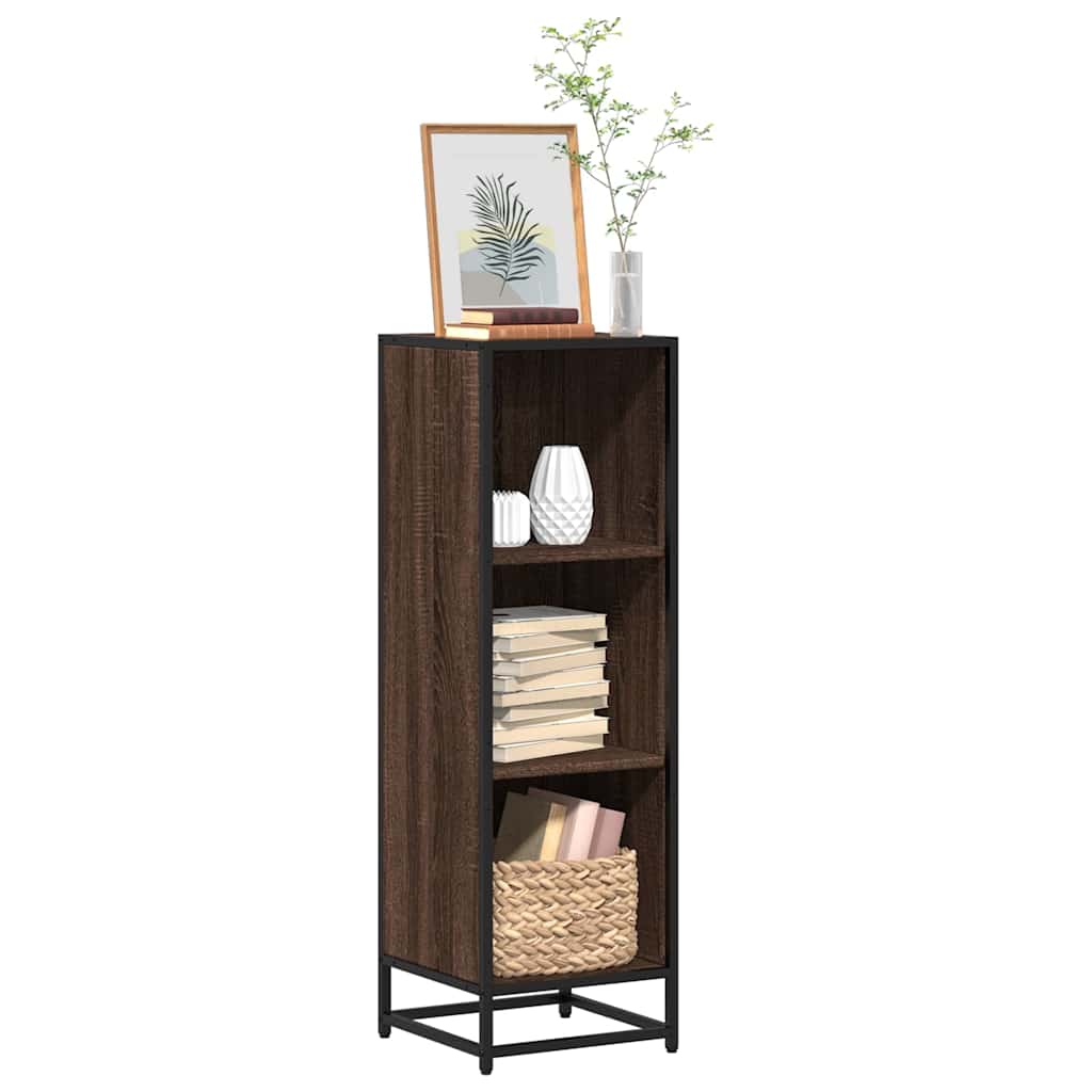 Book Cabinet Brown Oak 33.5x33x107.5 cm Engineered Wood