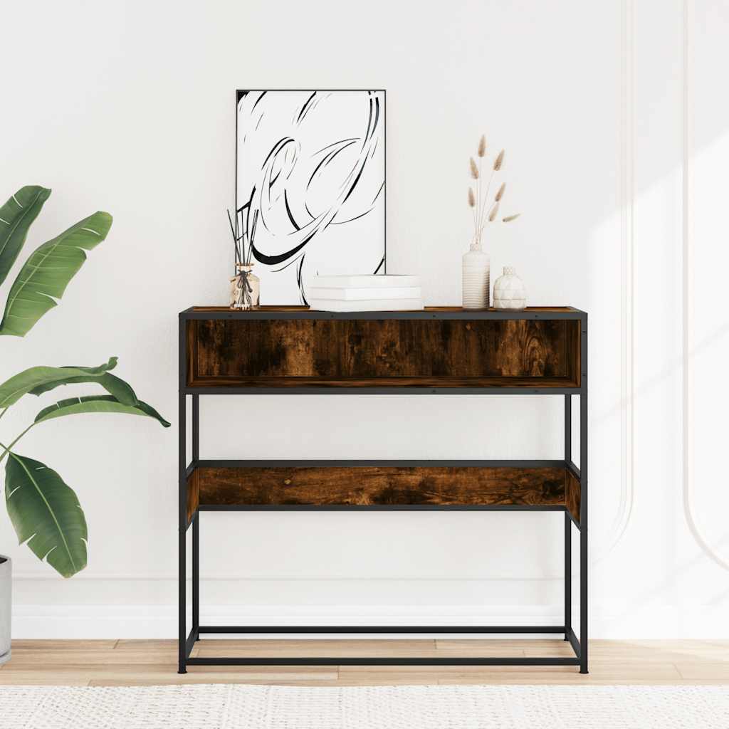 Console Table Smoked Oak 90x35x80 cm Engineered Wood