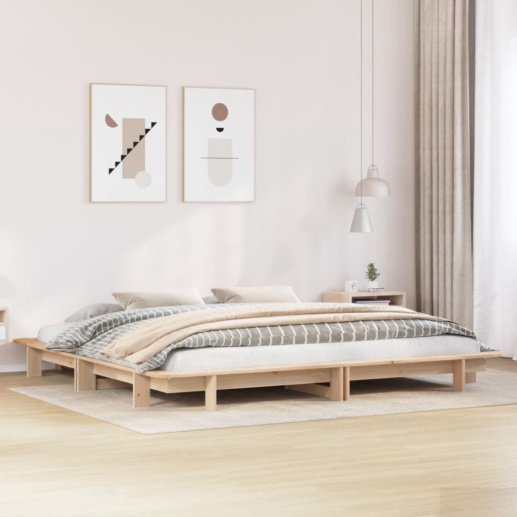 Bed Frame without Mattress 160x200 cm Solid Wood Pine