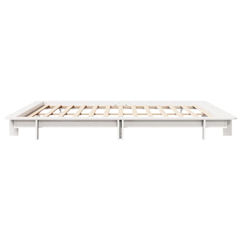 Bed Frame without Mattress White 160x200 cm Solid Wood Pine