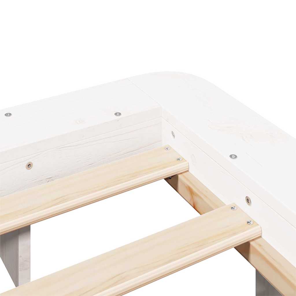 Bed Frame without Mattress White 150x200 cm King Size Solid Wood Pine