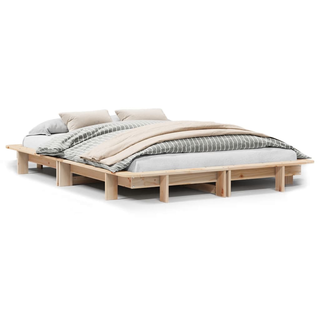 Bed Frame without Mattress 140x200 cm Solid Wood Pine