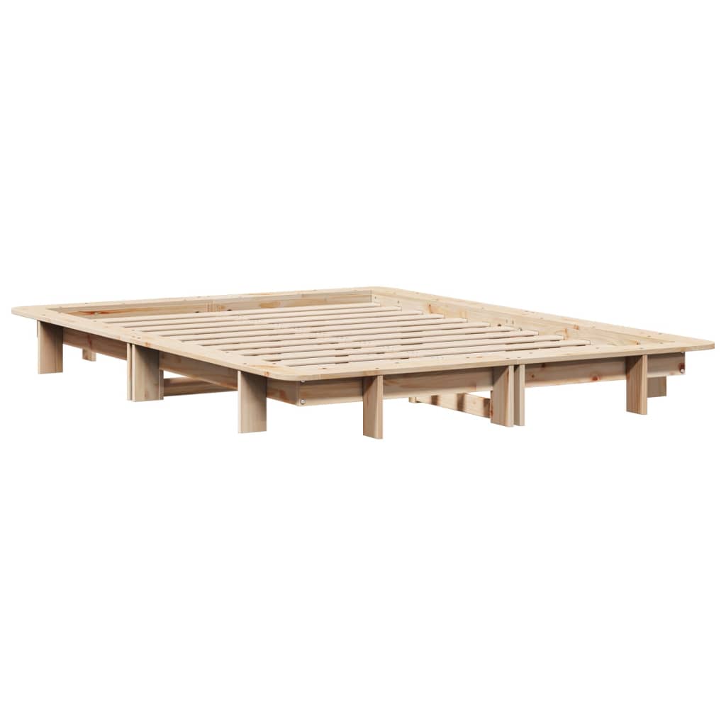 Bed Frame without Mattress 140x200 cm Solid Wood Pine
