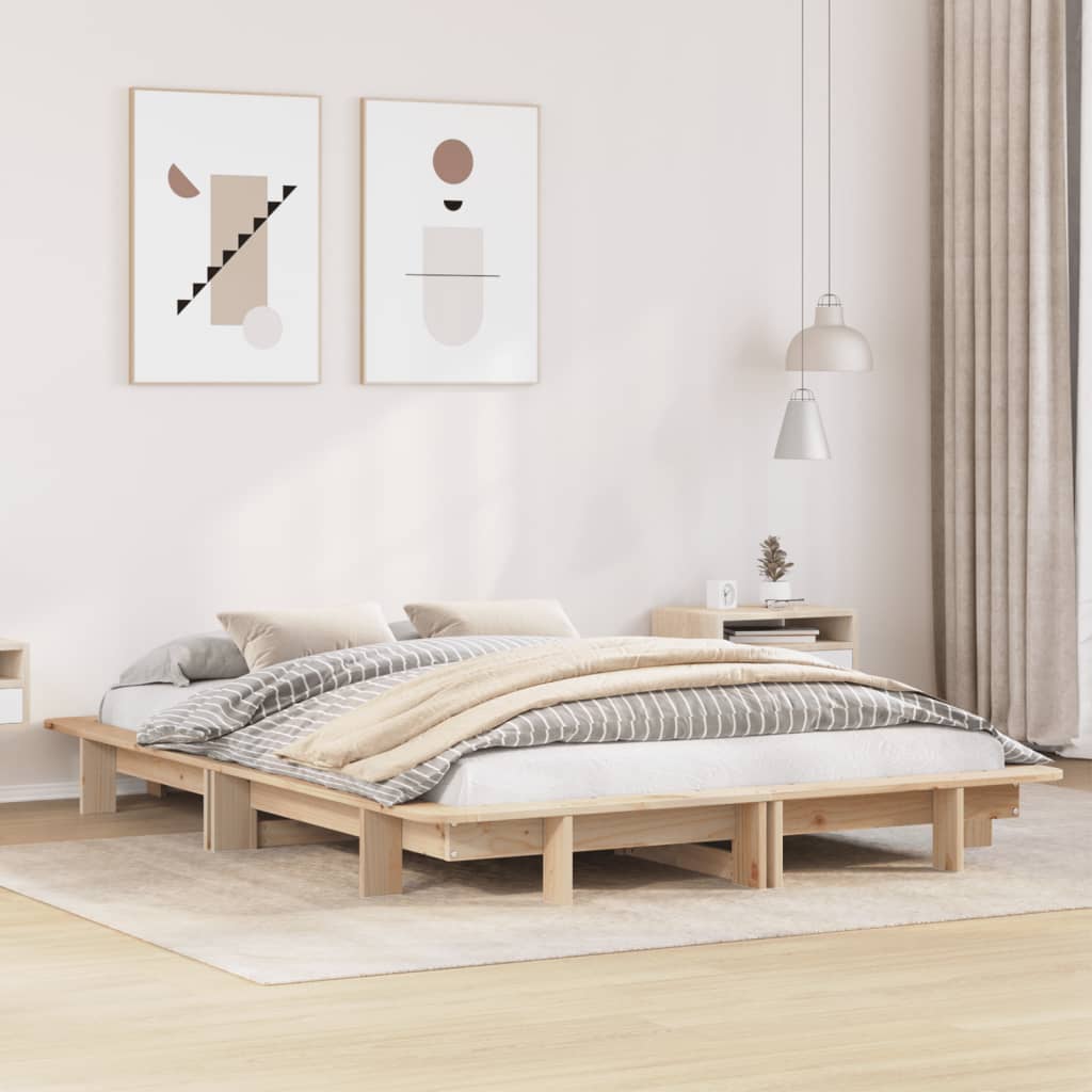 Bed Frame without Mattress 120x200 cm Solid Wood Pine