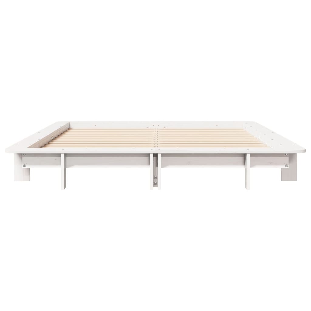Bed Frame without Mattress White 120x200 cm Solid Wood Pine