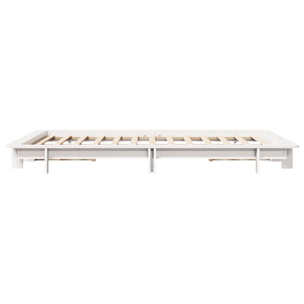 Bed Frame without Mattress White 120x200 cm Solid Wood Pine