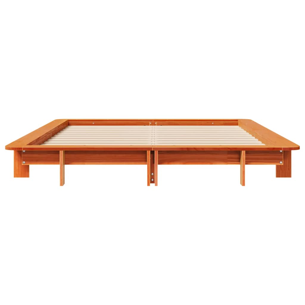Bed Frame without Mattress Wax Brown 120x200 cm Solid Wood Pine