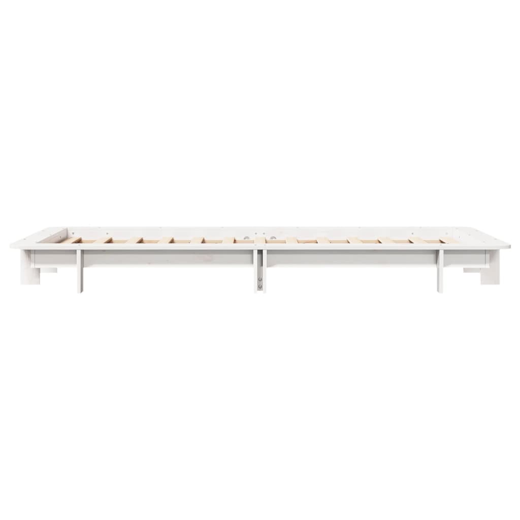 Bed Frame without Mattress White 100x200 cm Solid Wood Pine
