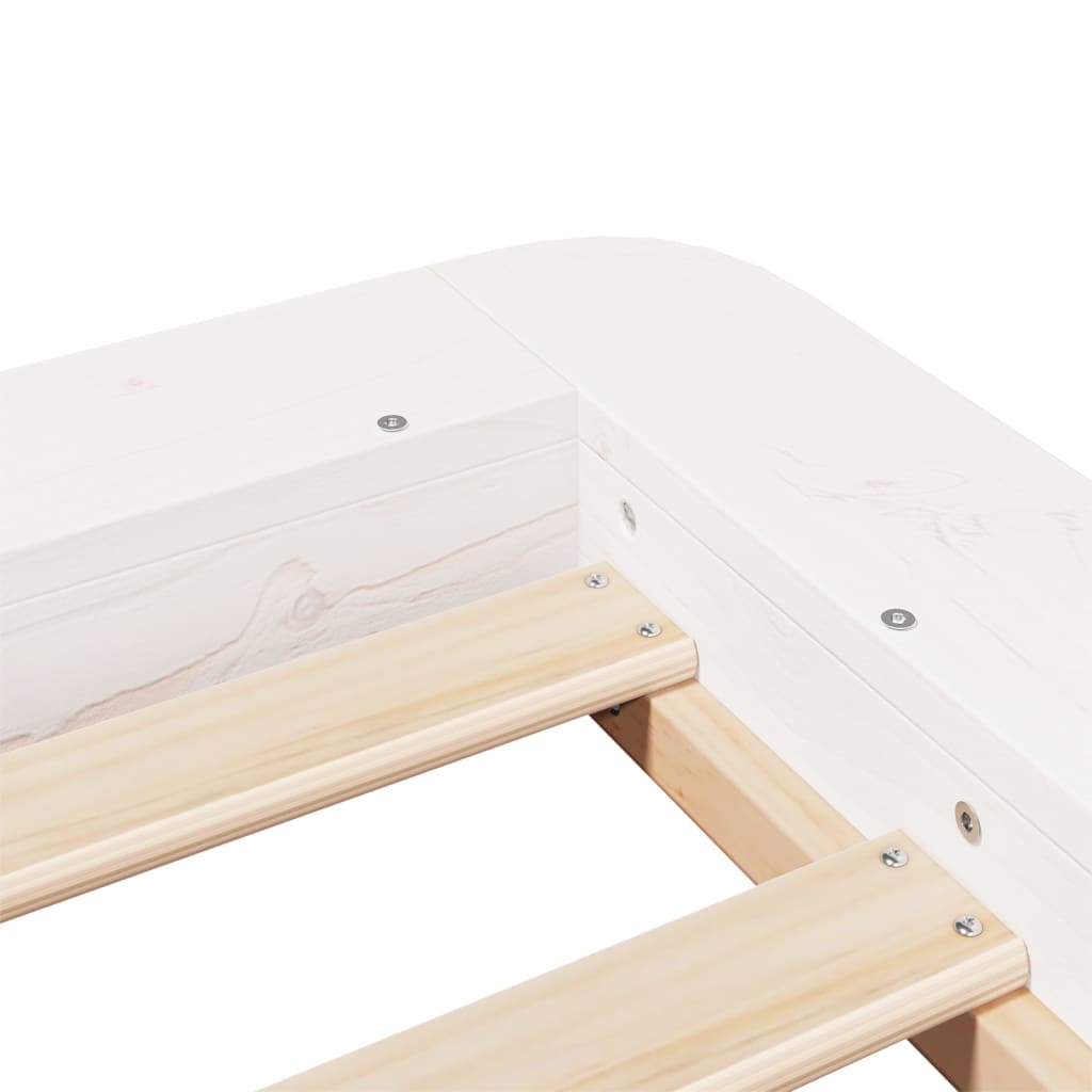 Bed Frame without Mattress White 100x200 cm Solid Wood Pine