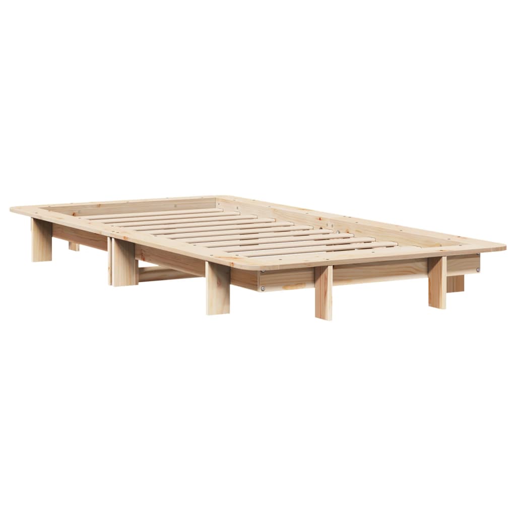 Bed Frame without Mattress 90x200 cm Solid Wood Pine