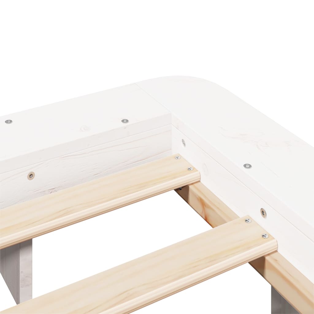 Bed Frame without Mattress White 140x190 cm Solid Wood Pine
