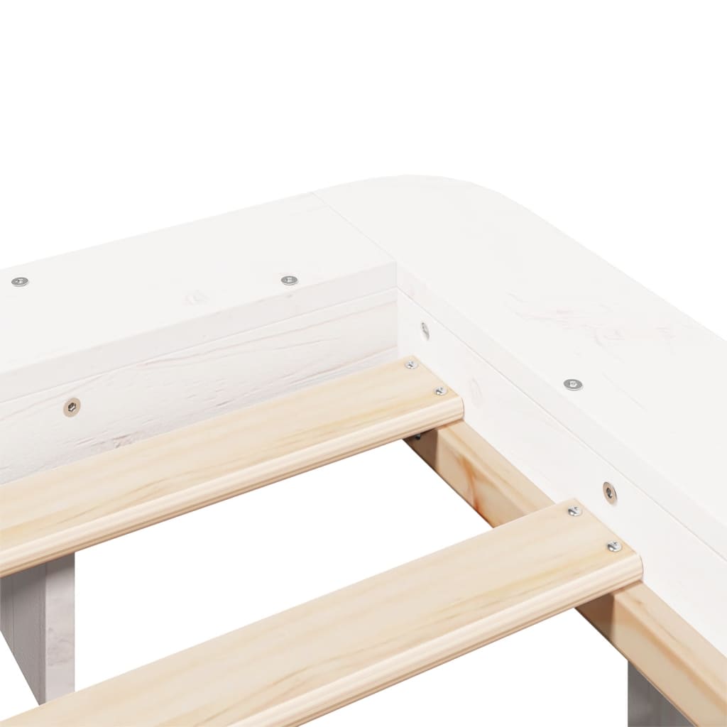 Bed Frame without Mattress White 135x190 cm Double Solid Wood Pine