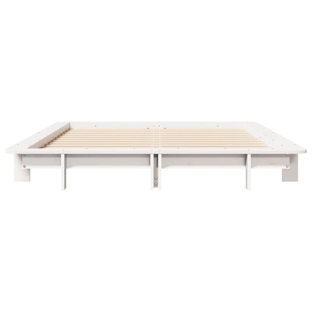 Bed Frame without Mattress White 120x190 cm Small Double Solid Wood Pine