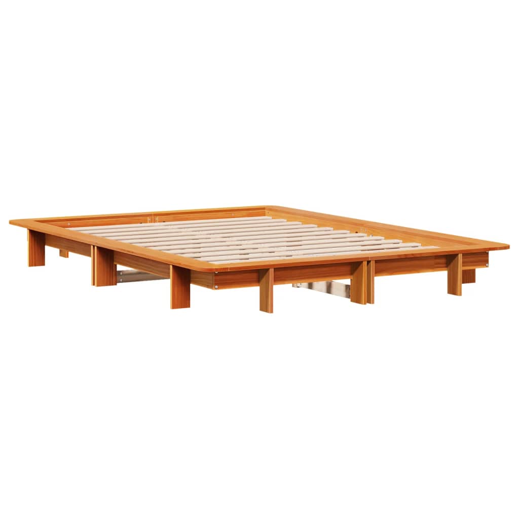 Bed Frame without Mattress Wax Brown 120x190 cm Small Double Solid Wood Pine