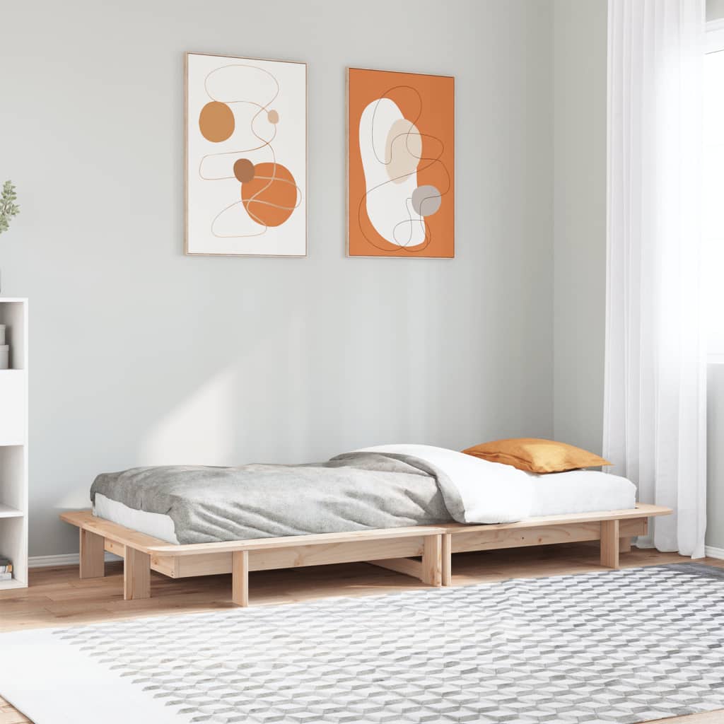 Bed Frame without Mattress 75x190 cm Small Single Solid Wood Pine