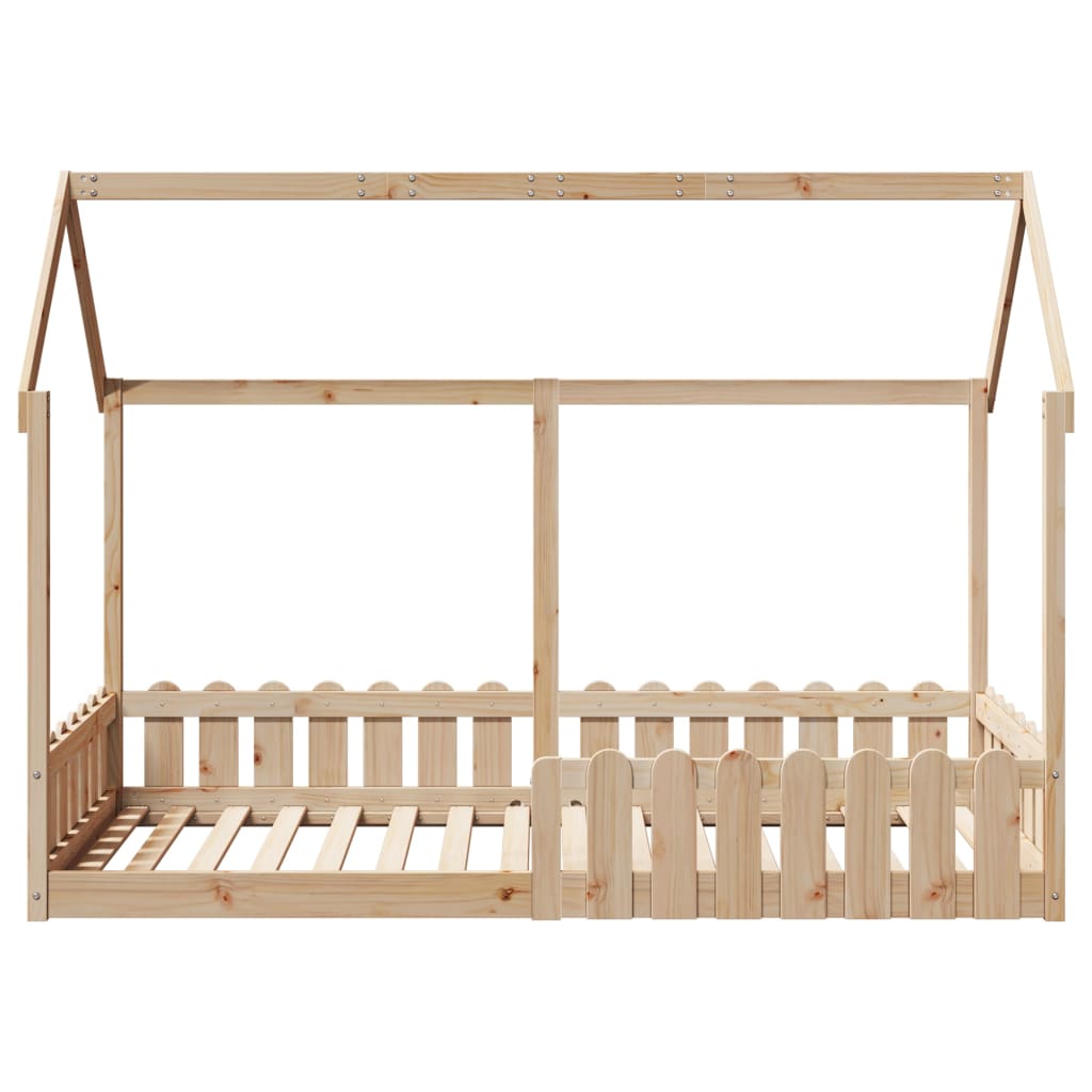 Kids' House Bed Frame without Mattress 90x200 cm Solid Wood Pine