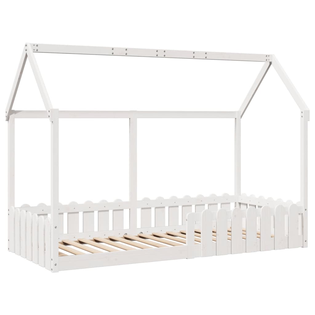 Kids' House Bed Frame without Mattress White 90x200 cm