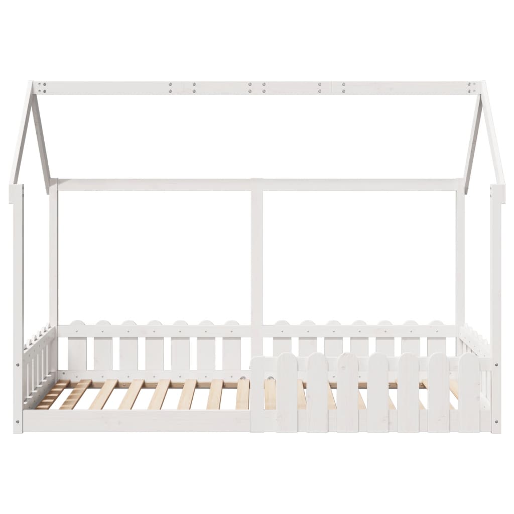 Kids' House Bed Frame without Mattress White 90x200 cm