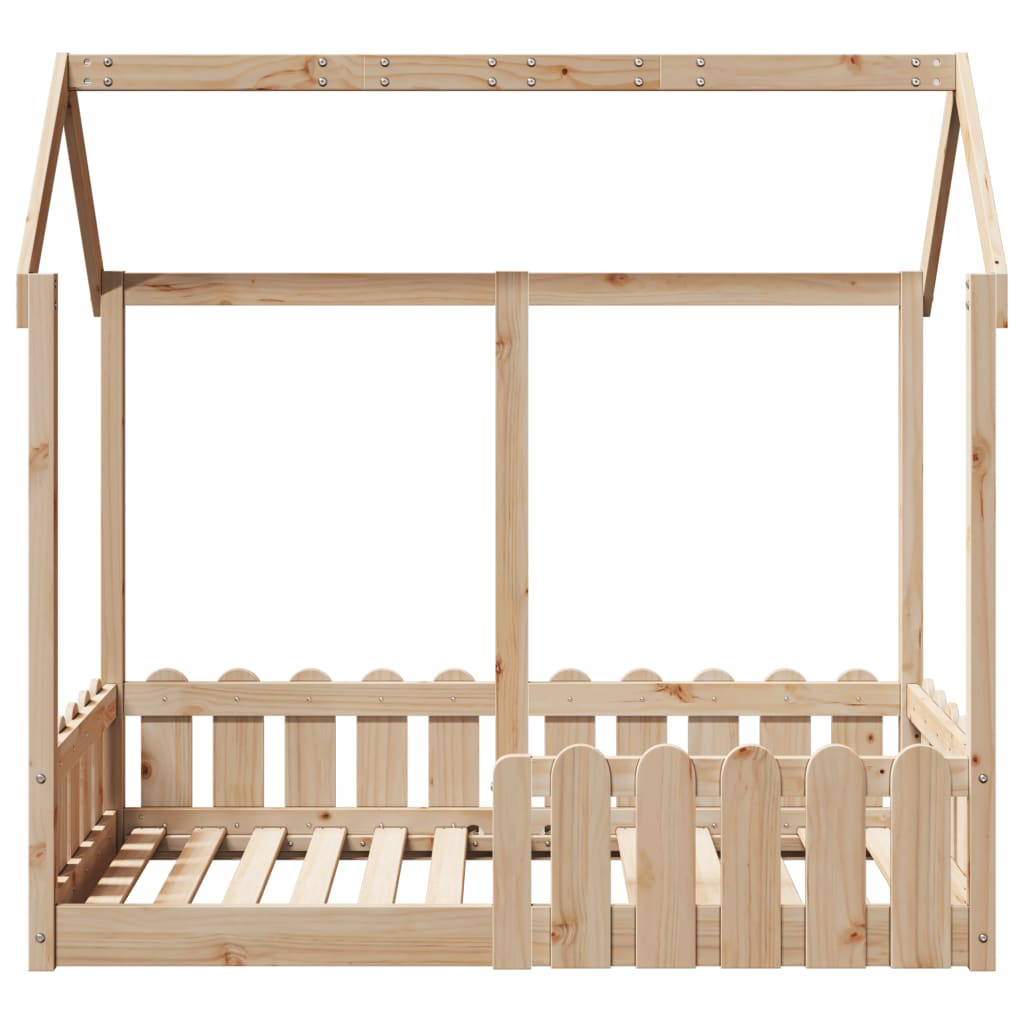 Kids' House Bed Frame 70x140 cm Solid Wood Pine