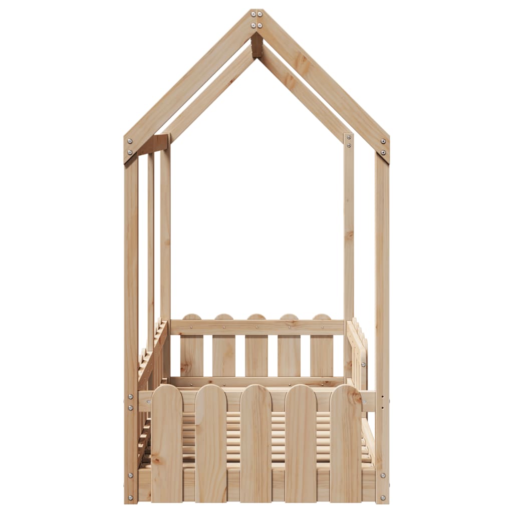 Kids' House Bed Frame 70x140 cm Solid Wood Pine