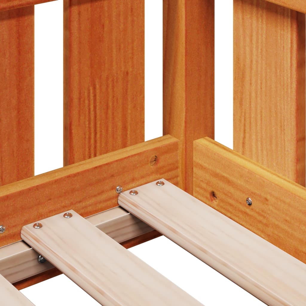 Kids' House Bed Frame Wax Brown 70x140 cm Solid Wood Pine