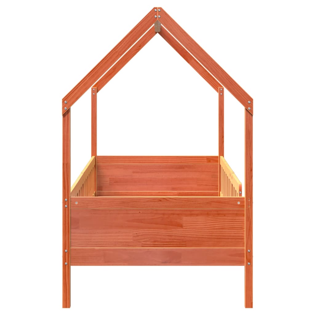 Kids' House Bed Frame without Mattress Wax Brown 90x200 cm Pine