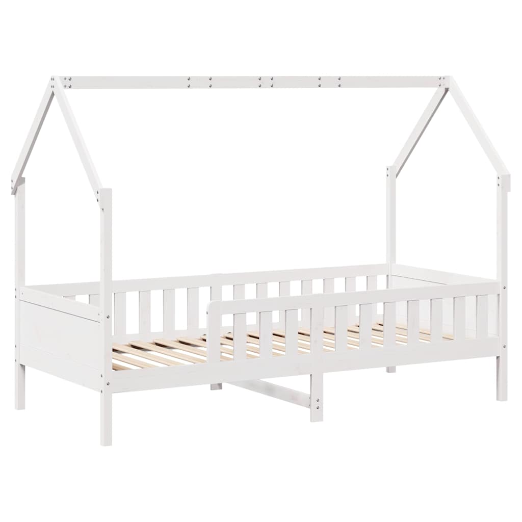 Kids' House Bed Frame without Mattress White 80x200 cm Pine