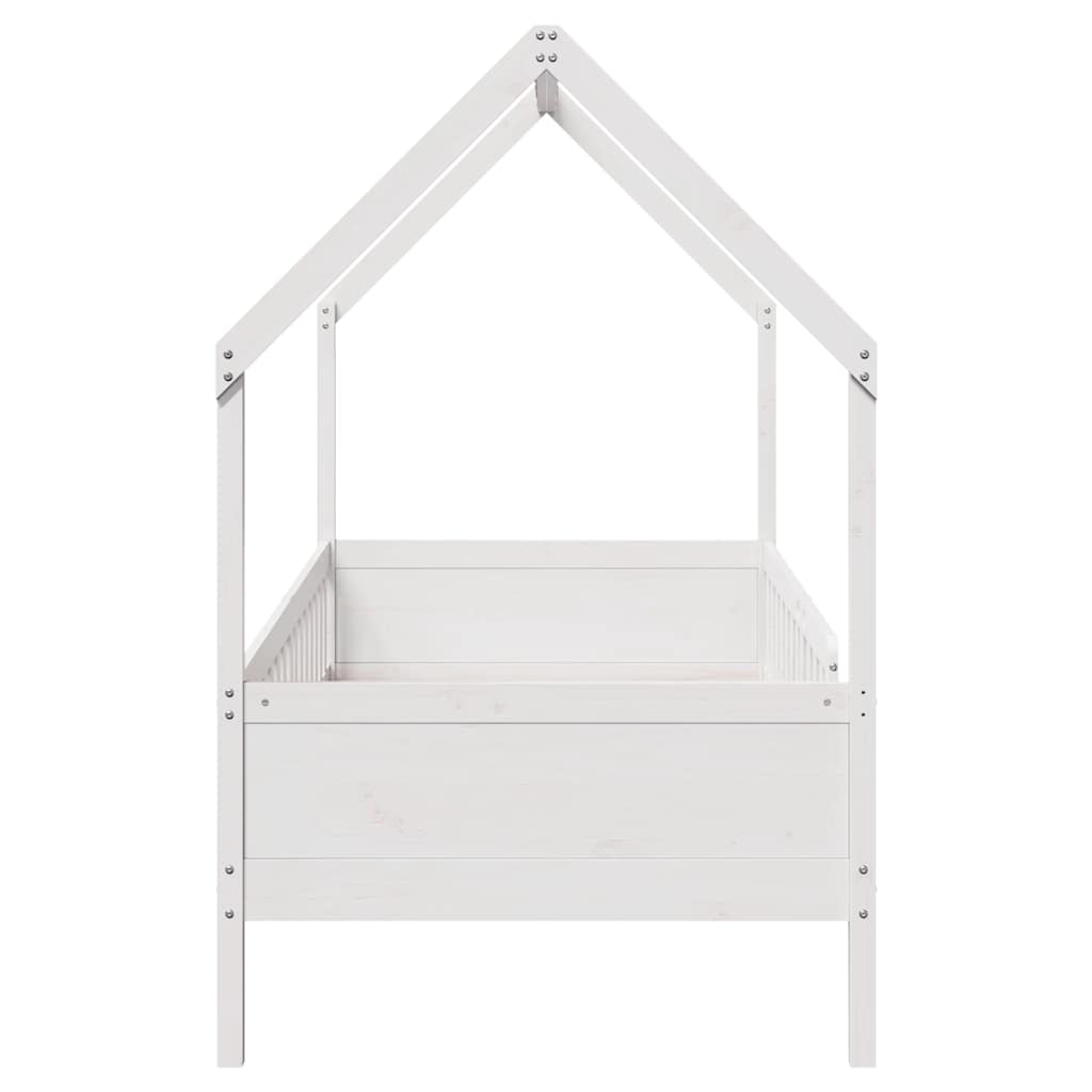 Kids' House Bed Frame without Mattress White 80x200 cm Pine