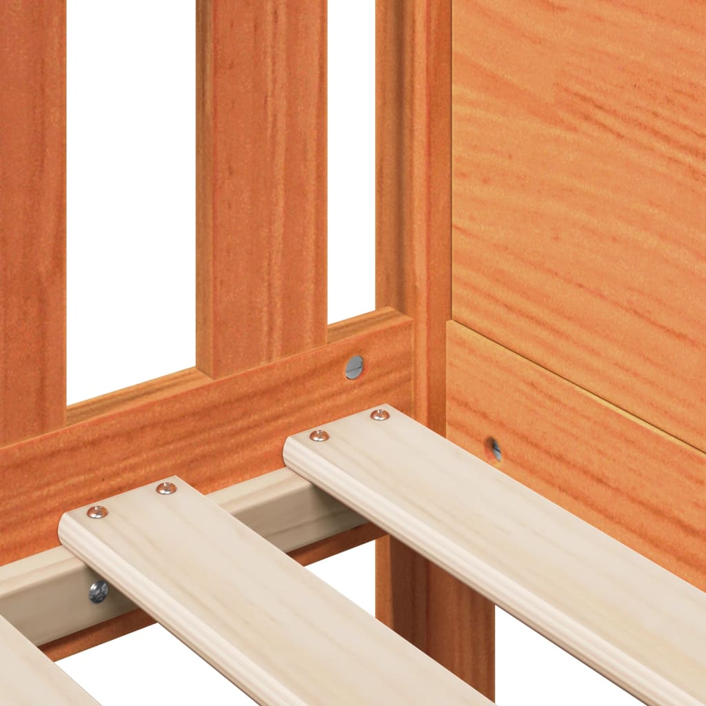 Kids' House Bed Frame without Mattress Wax Brown 80x200 cm Pine