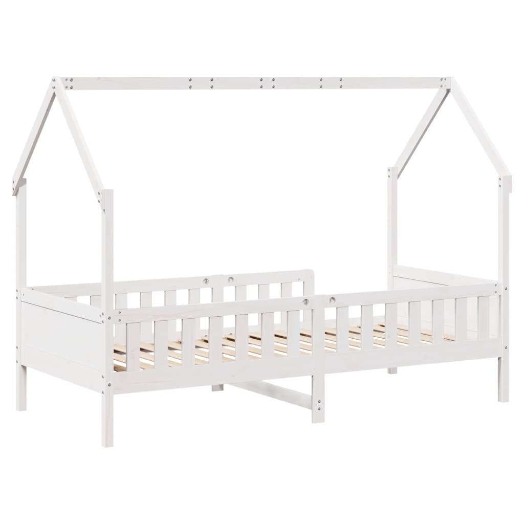 Kids' House Bed Frame without Mattress White 90x190 cm Single Pine