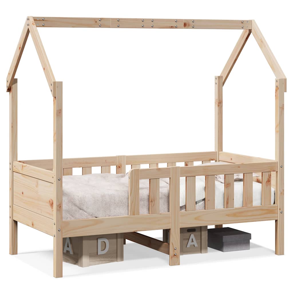 Kids' House Bed Frame without Mattress 80x160 cm Pine