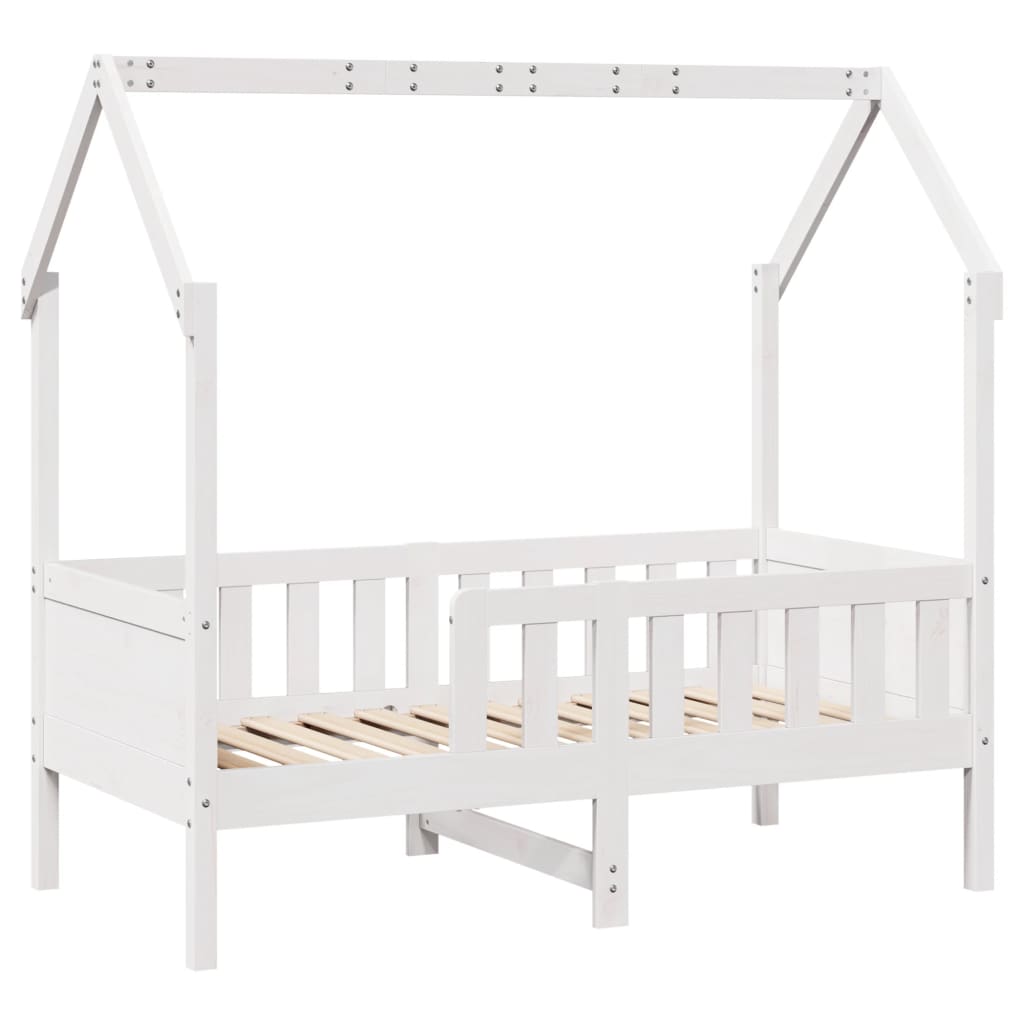 Kids' House Bed Frame without Mattress White 80x160 cm Pine