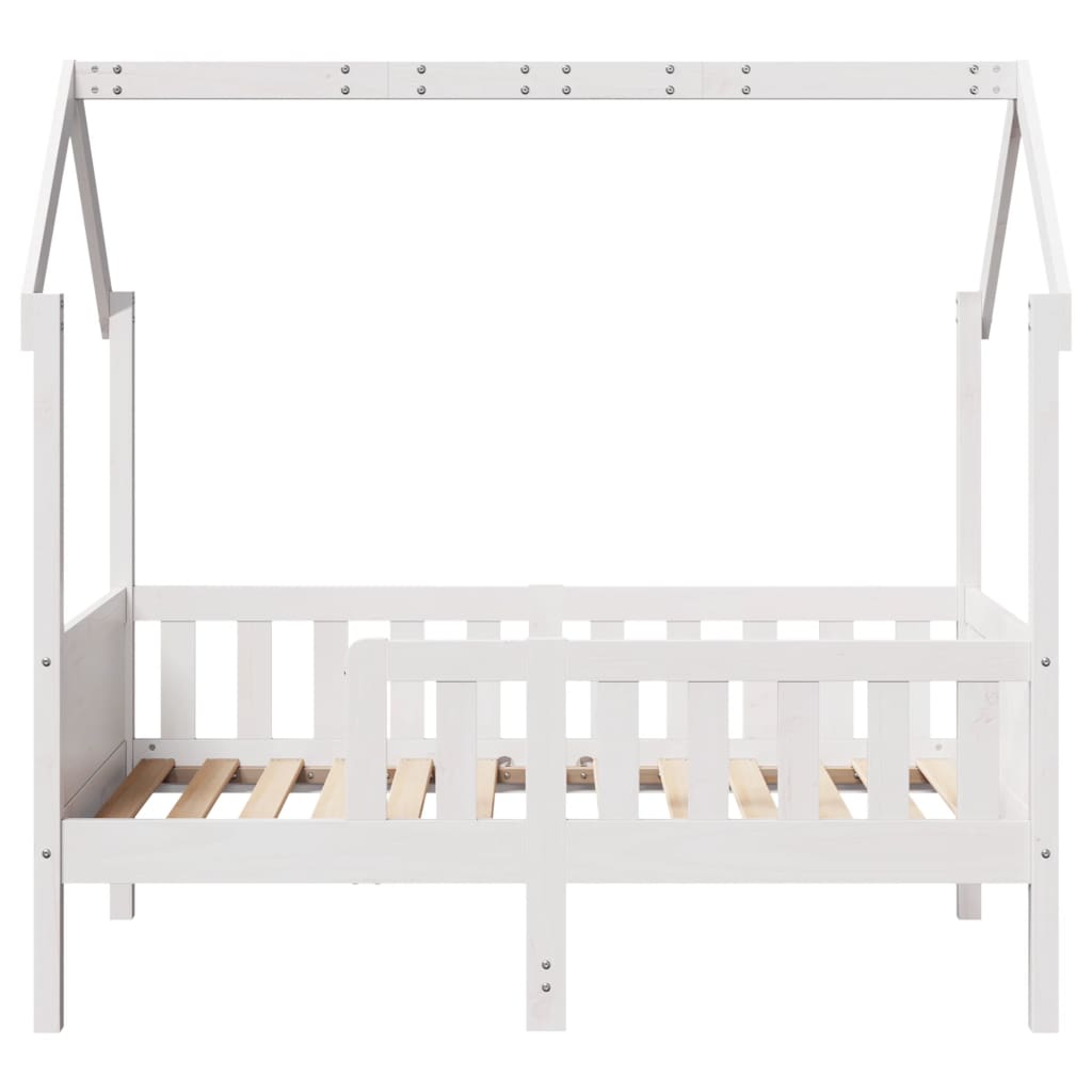 Kids' House Bed Frame without Mattress White 80x160 cm Pine