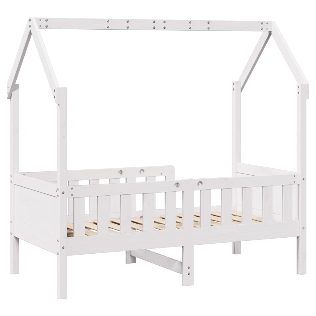 Kids' House Bed Frame without Mattress White 80x160 cm Pine