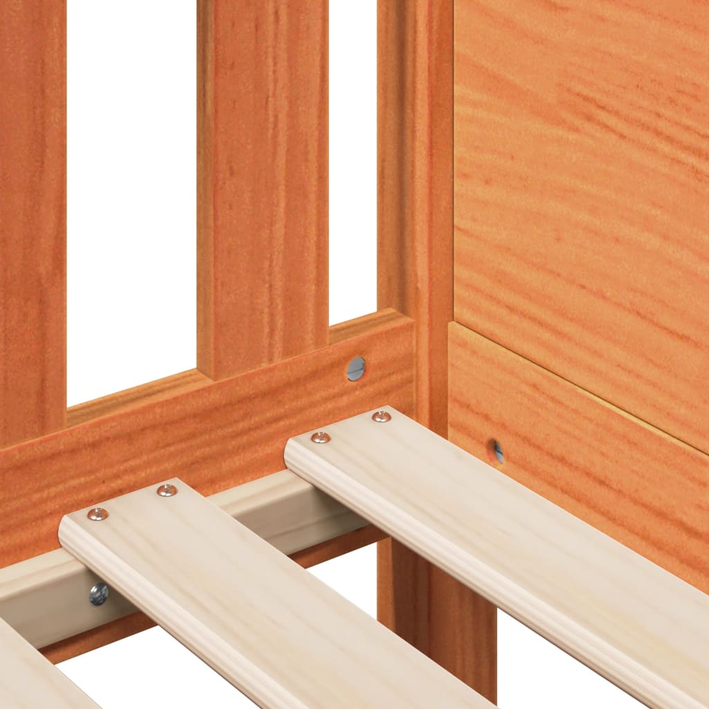 Kids' House Bed Frame without Mattress Wax Brown 80x160 cm Pine