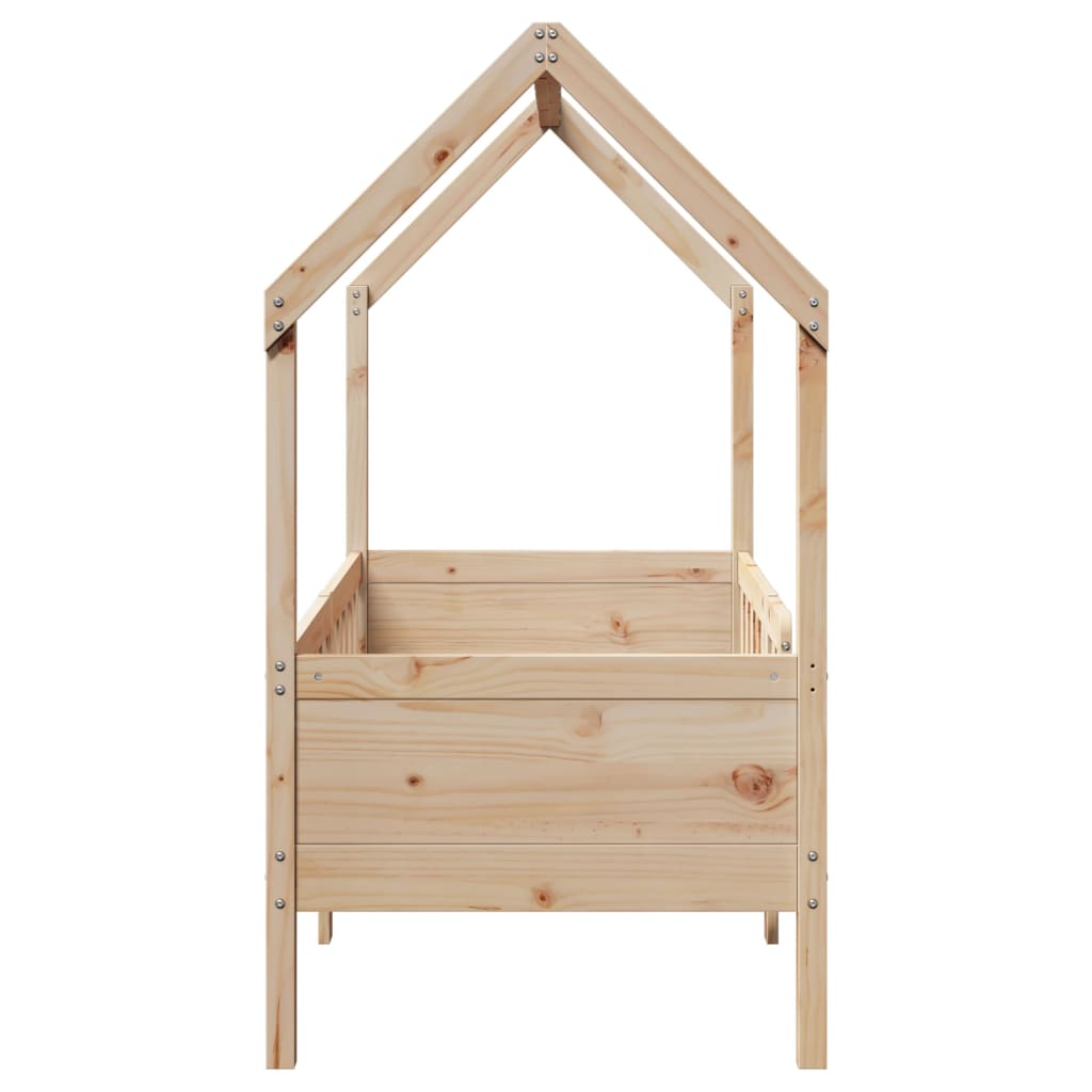 Kids' House Bed Frame 70x140 cm Solid Wood Pine