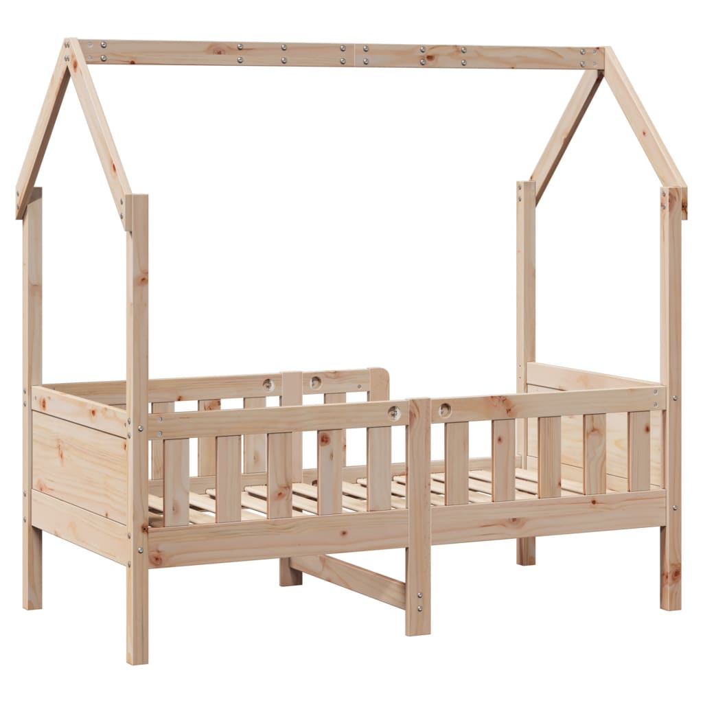 Kids' House Bed Frame 70x140 cm Solid Wood Pine