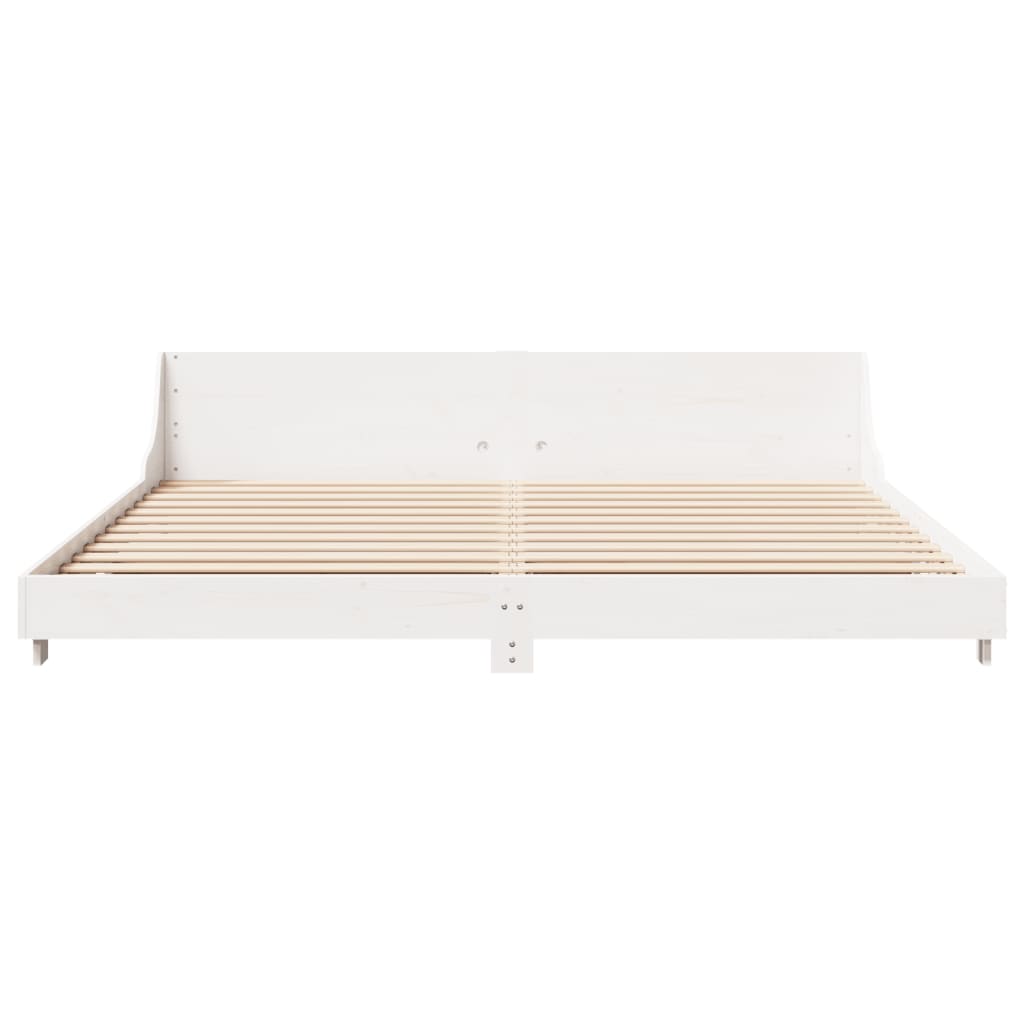 Bed Frame without Mattress White 180x200 cm Super King Solid Wood Pine