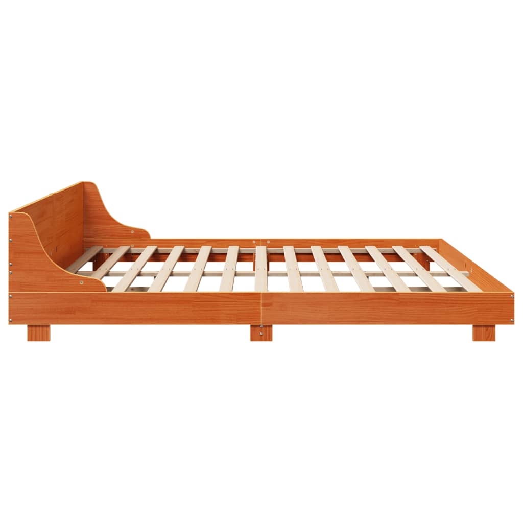 Bed Frame without Mattress Wax Brown 180x200 cm Super King Solid Wood Pine