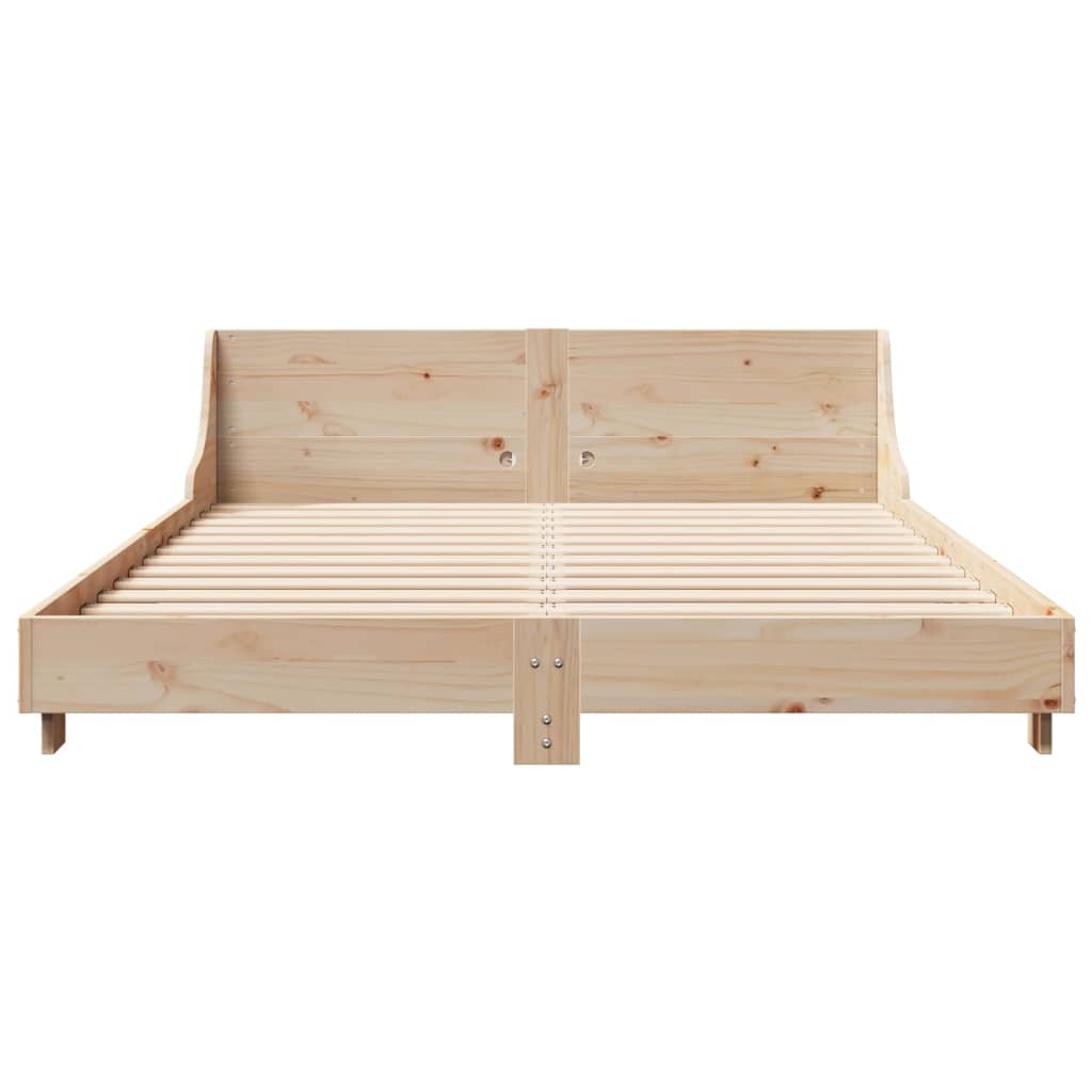 Bed Frame without Mattress 150x200 cm King Size Solid Wood Pine