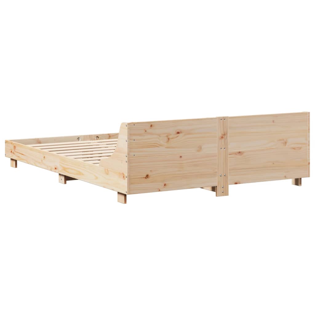 Bed Frame without Mattress 140x200 cm Solid Wood Pine
