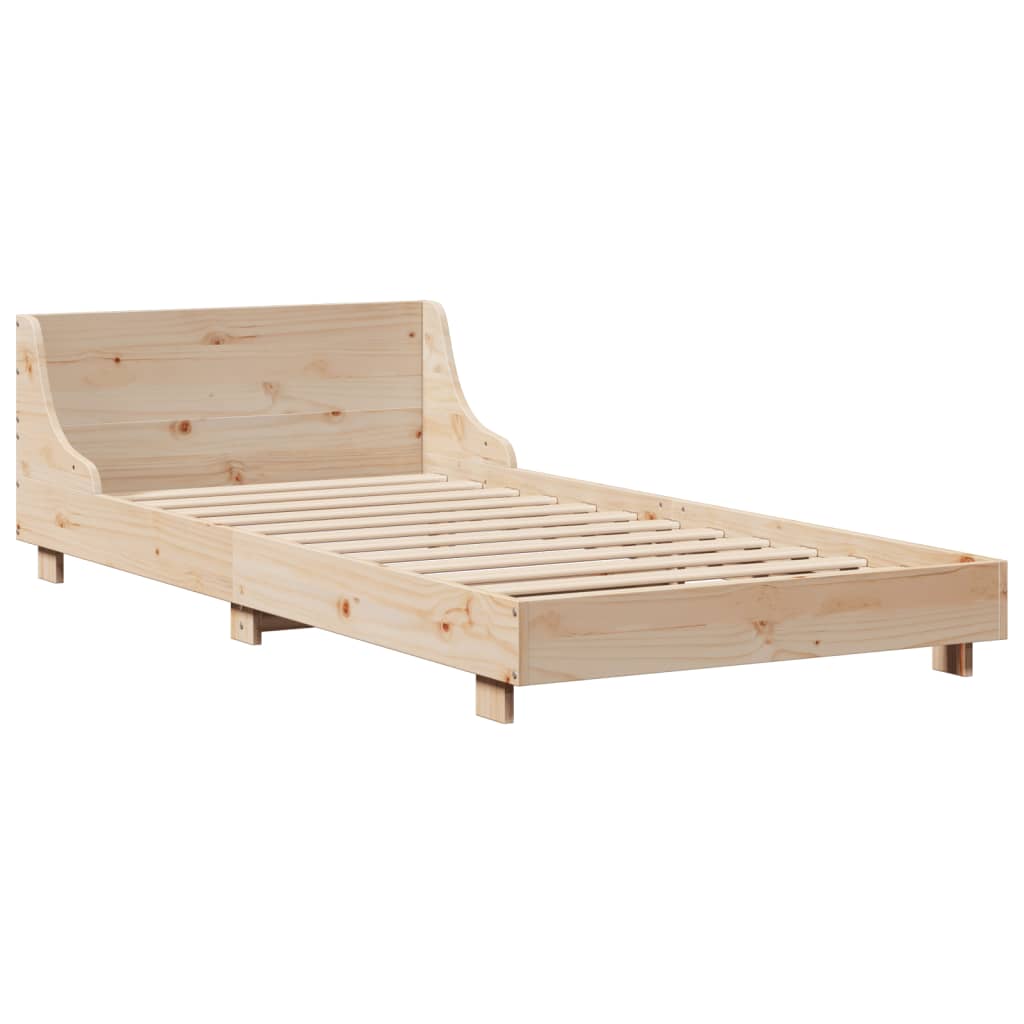 Bed Frame without Mattress 100x200 cm Solid Wood Pine