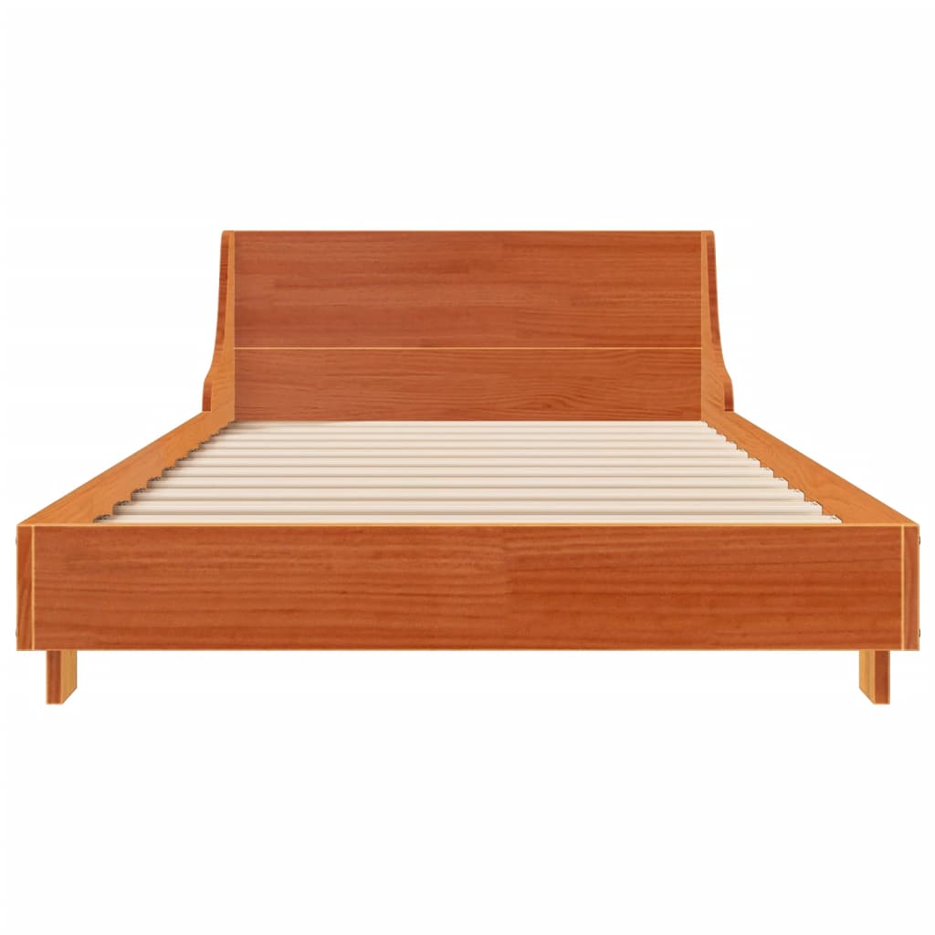Bed Frame without Mattress Wax Brown 100x200 cm Solid Wood Pine