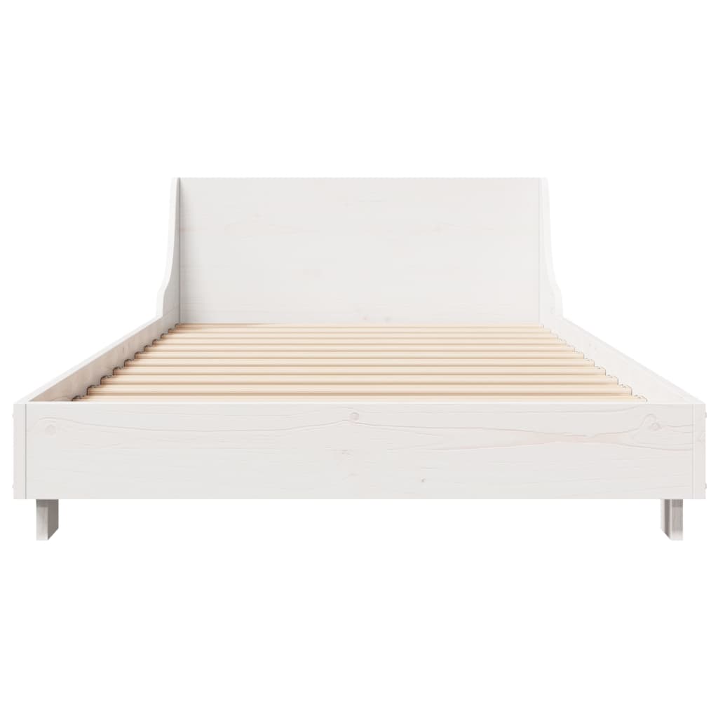 Bed Frame without Mattress White 90x200 cm Solid Wood Pine
