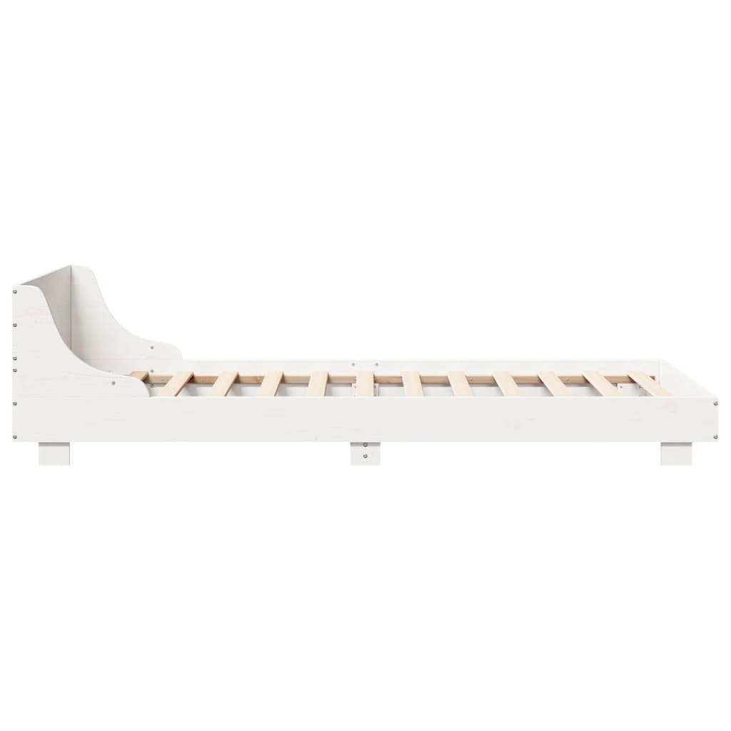 Bed Frame without Mattress White 90x200 cm Solid Wood Pine