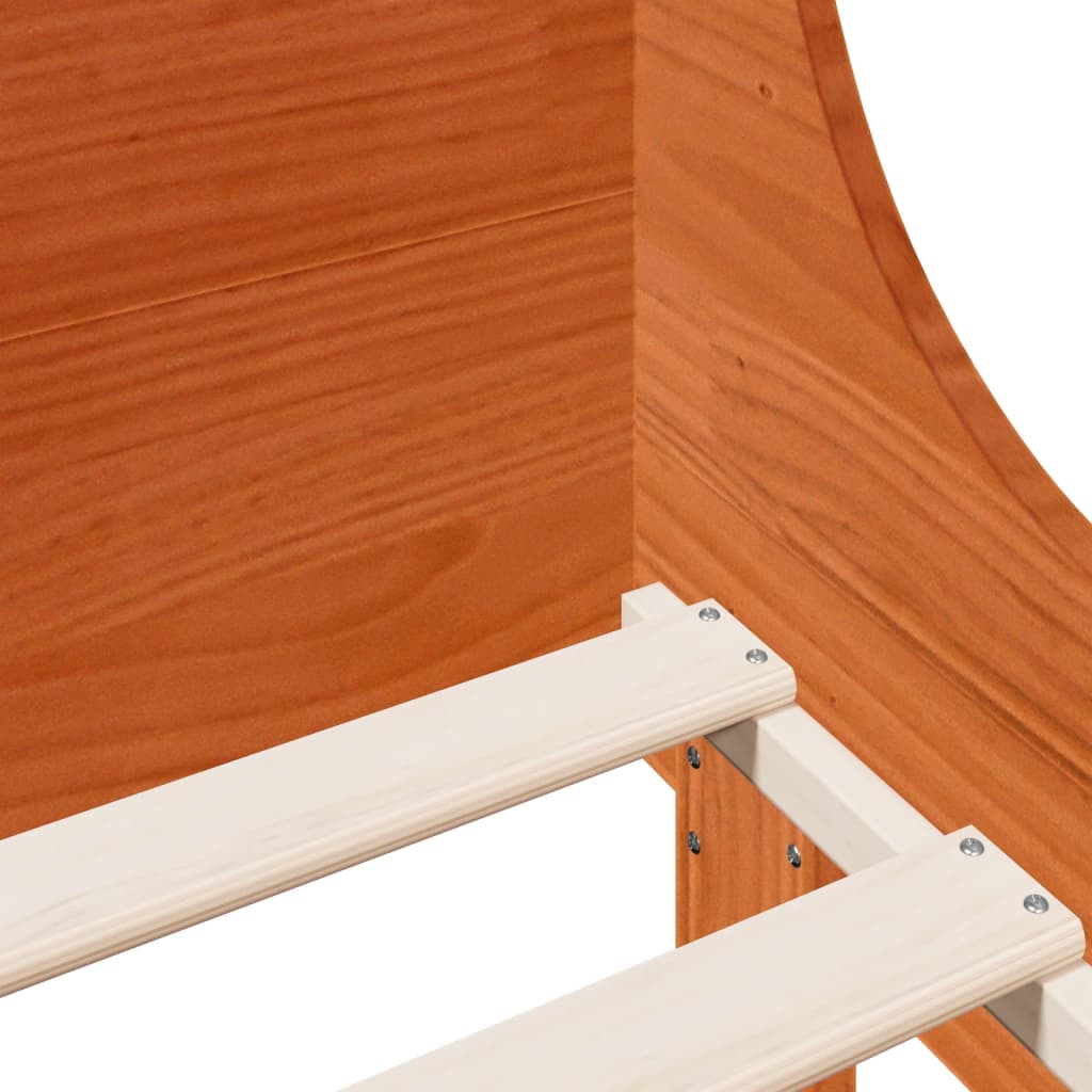 Bed Frame without Mattress Wax Brown 90x200 cm Solid Wood Pine