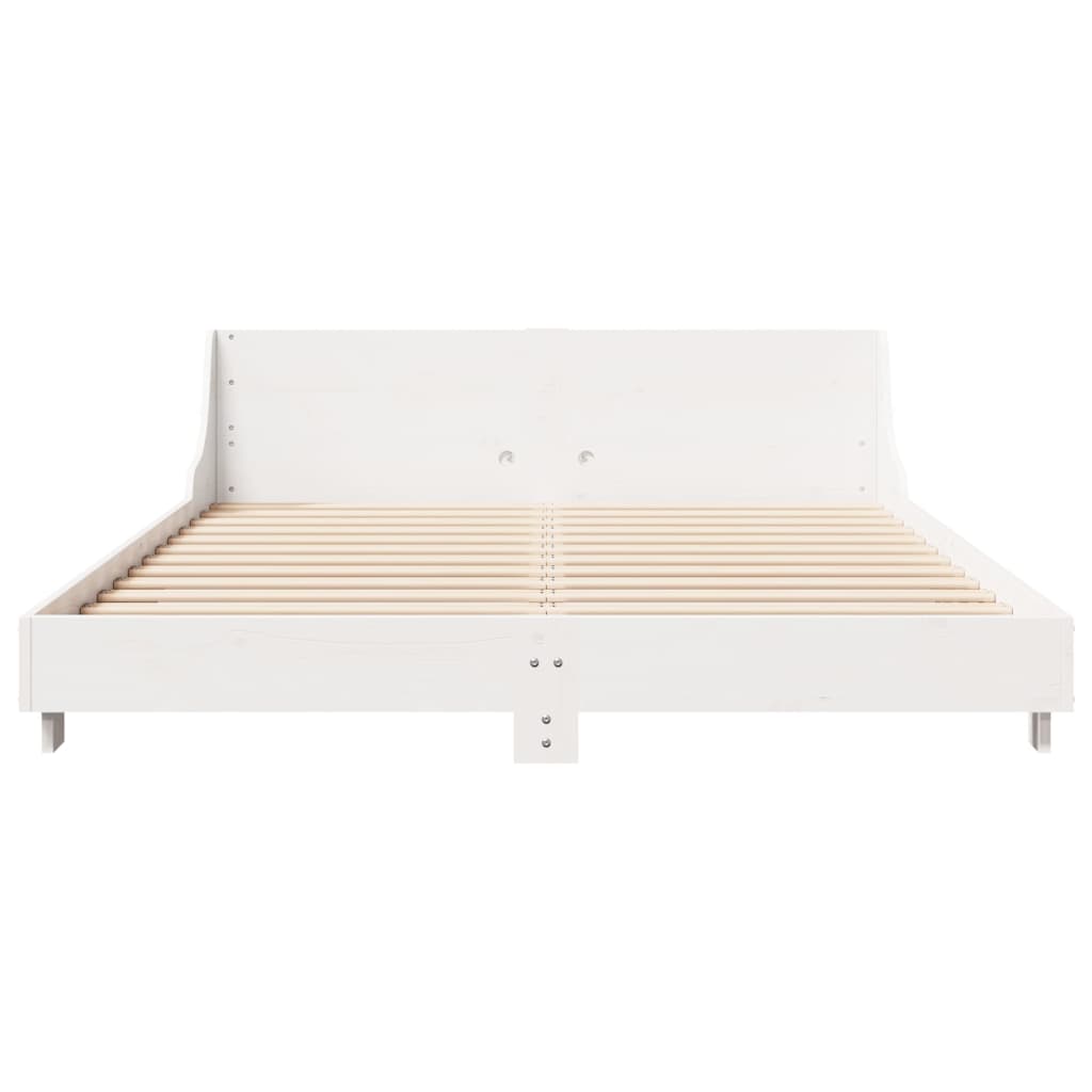 Bed Frame without Mattress White 120x190 cm Small Double Solid Wood Pine